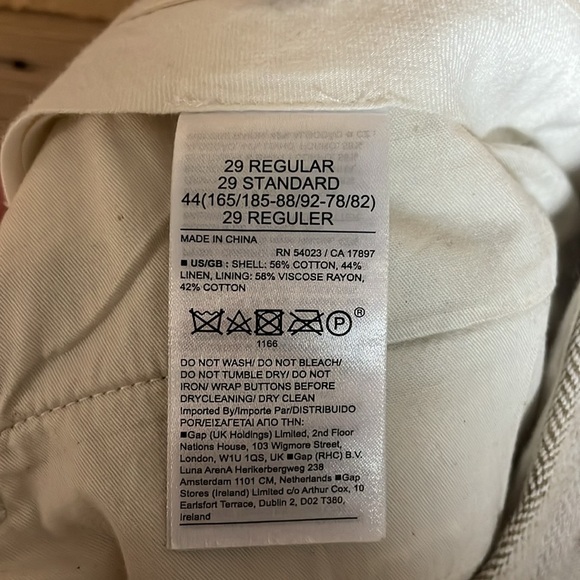 Banana Republic Relaxed Tapered Fit size 29 Regular Cream Chevron Dress Pants - Picture 13 of 13